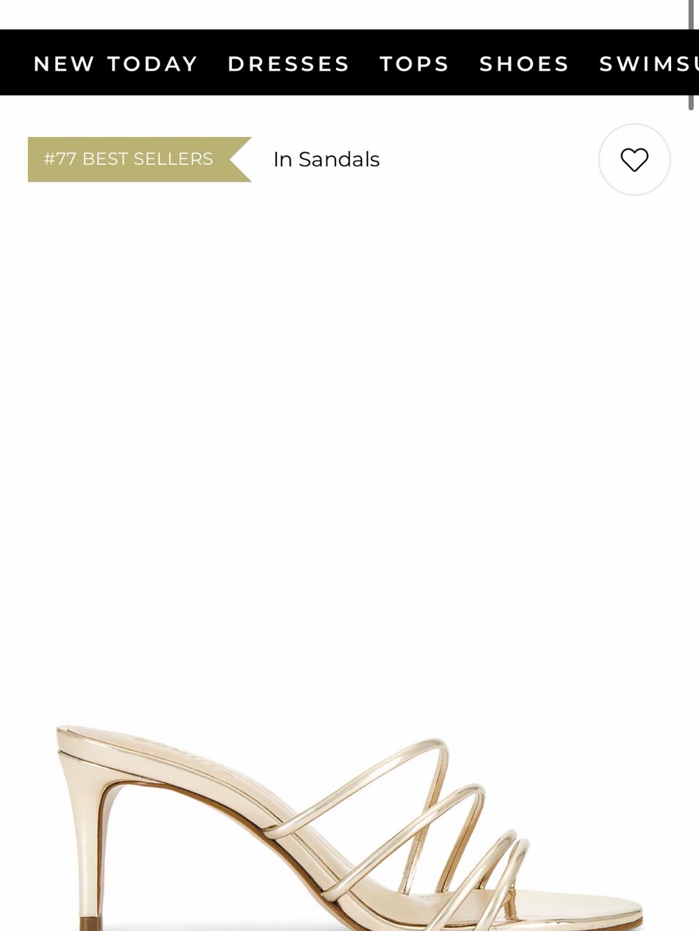 Schutz INEZ SLIPPER size 7 $158MSRP Gold Strappy High Heel Sandal -NIB